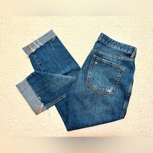 Like NEW!! 27 We The Free Free People Boyfriend Button Fly Raw Hem Jeans